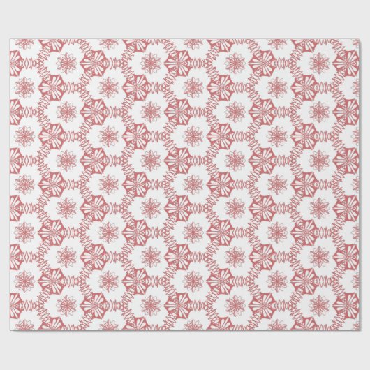 Roze geometrische bloem cadeaupapier (Vlak)