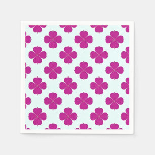 Roze geometrische bloemen op een lichte achtergron servet
