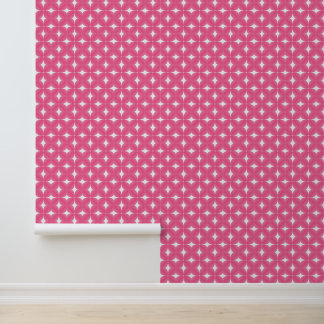 Roze geometrische bloempatroon uit het verleden behang