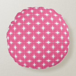 Roze geometrische bloempatroon uit het verleden rond kussen