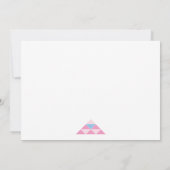 Roze geometrische driehoeken bruiloft repetitie di kaart (Achterkant)