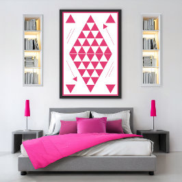 Roze geometrische driehoeken poster