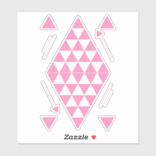 Roze geometrische driehoeken sticker