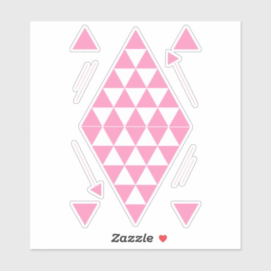 Roze geometrische driehoeken sticker (Vel)