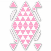 Roze geometrische driehoeken sticker (Voorkant)