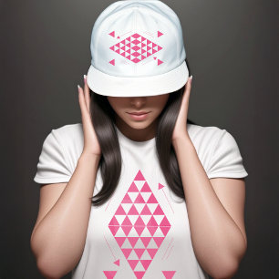 Roze geometrische driehoeken trucker pet