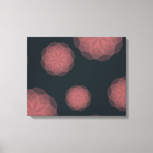 Roze, geometrische, koele, trendy bloemabstractie canvas afdruk