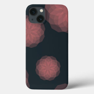 Roze, geometrische, koele, trendy bloemabstractie iPhone 13 hoesje