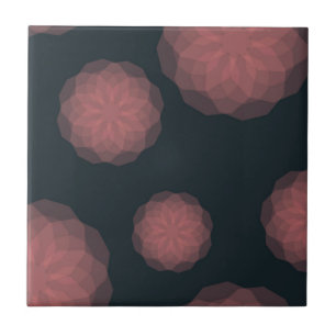 Roze, geometrische, koele, trendy bloemabstractie tegeltje