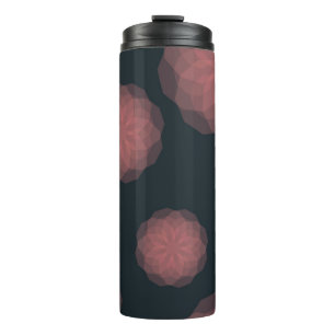 Roze, geometrische, koele, trendy bloemabstractie thermosbeker