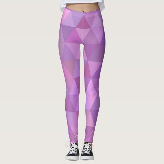 Roze geometrische Leggings voor vrouwen (Voorkant)