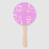Roze geometrische strepen handwaaier (Achterkant)