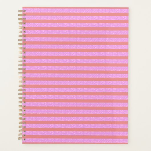 Roze geometrische strepen planner (Voorkant)