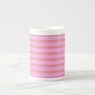 Roze geometrische strepen porselein kop