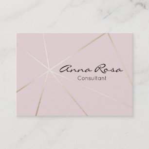 *~* Roze Geometrische Trendy Roos Goud Moderne Fol Visitekaartje