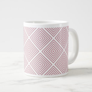 Roze geometrische vierkanten jumbo mok