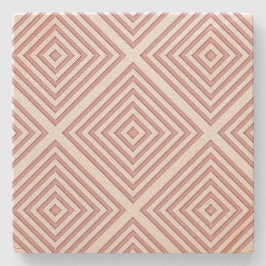 Roze geometrische vierkanten stenen onderzetter (Voorkant)