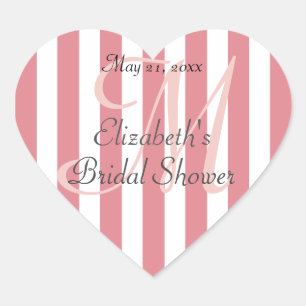 Roze, gepersonaliseerd Heart-etiket met strips Hart Sticker