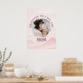 Roze gepersonaliseerd Poster voor mama (Keuken)