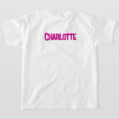 Roze gepersonaliseerd verjaardagsfeestje t-shirt (Laag Achter)
