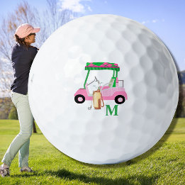 Roze Gepersonaliseerde Aangepaste Golf Cart Clubs Golfballen
