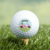 Roze Gepersonaliseerde Aangepaste Golf Winkelwagen Golfballen (Insitu Shirt)