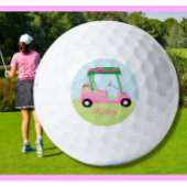 Roze Gepersonaliseerde Aangepaste Golf Winkelwagen Golfballen