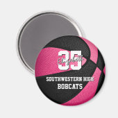 Roze, gepersonaliseerde basketbal magneet (Voorkant / Achterkant)