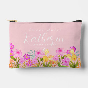 Roze gepersonaliseerde bloementuin etui