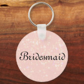 Roze gepersonaliseerde bridesmaid sleutelhanger (Voorkant)
