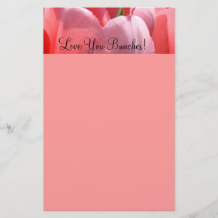 Roze gepersonaliseerde briefpapier Tulpen houden v