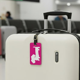 Roze Gepersonaliseerde Dachshund Bagage Bag Label Bagagelabel