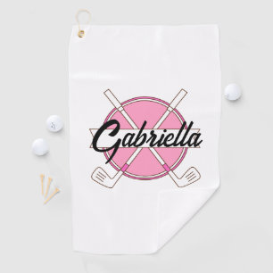 Roze gepersonaliseerde golf monogram golfhanddoek