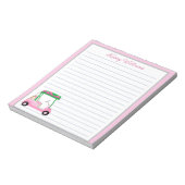 Roze Gepersonaliseerde Golf Winkelwagen Naam Lined Notitieblok (Gedraaid)