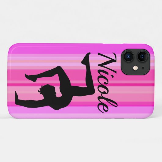 ROZE GEPERSONALISEERDE GYMNASTIEK Case-Mate iPhone CASE (Achterkant (horizontaal))