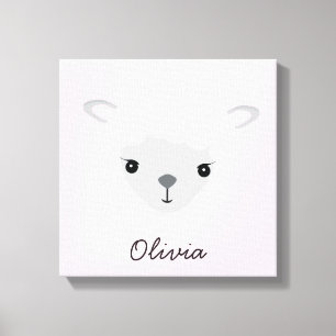 Roze gepersonaliseerde illustratie Schaap Kraamkam Canvas Afdruk