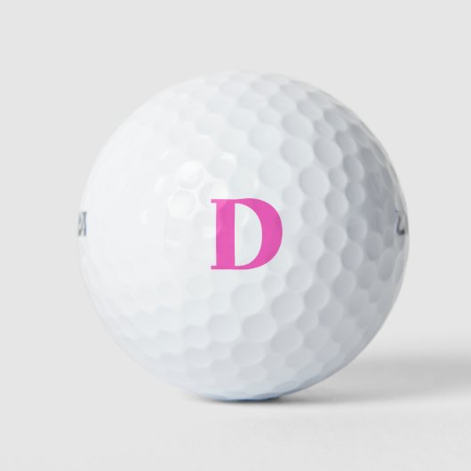 Roze Gepersonaliseerde Monogram Golfballen (Voorkant)