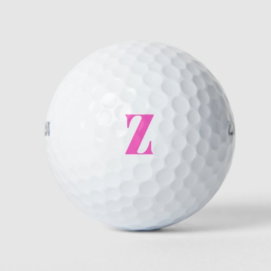 Roze Gepersonaliseerde Monogram Golfballen (Voorkant)