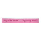 Roze Gepersonaliseerde Naam Happy Birthday Lint (Voorkant)
