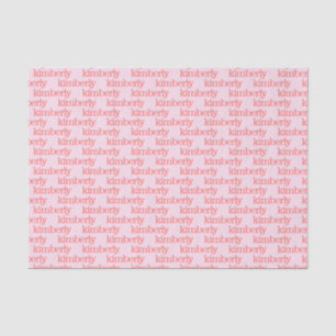 Roze gepersonaliseerde naam tissuepapier