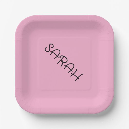 Roze Gepersonaliseerde Partij Bord (Voorkant)