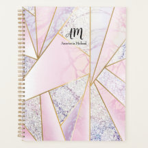 Roze Gepersonaliseerde Planner Moderne business pl