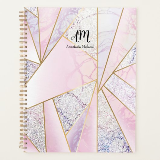 Roze Gepersonaliseerde Planner Moderne business pl (Voorkant)