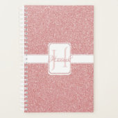 Roze gepersonaliseerde planner voor glitter (Voorkant)
