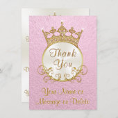 Roze Gepersonaliseerde Prinses Dank u Kaarten (Voorkant / Achterkant)