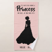 Roze gepersonaliseerde prinses | Indien de schoen  Badhanddoek (Badhanddoek)