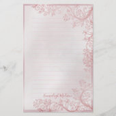 Roze gepersonaliseerde siervoering briefpapier (Voorkant)