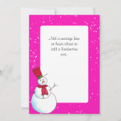 Roze Gepersonaliseerde Sneeuwman Foto Kerstmis Kaa Kaart (Achterkant)