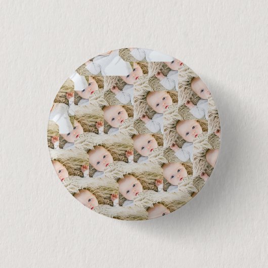 Roze Gepersonaliseerde Verjaardag foto Ronde Button 3,2 Cm (Voorkant)