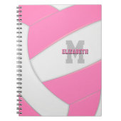 roze gepersonaliseerde volleybal meisjes volleybal notitieboek (Voorkant)